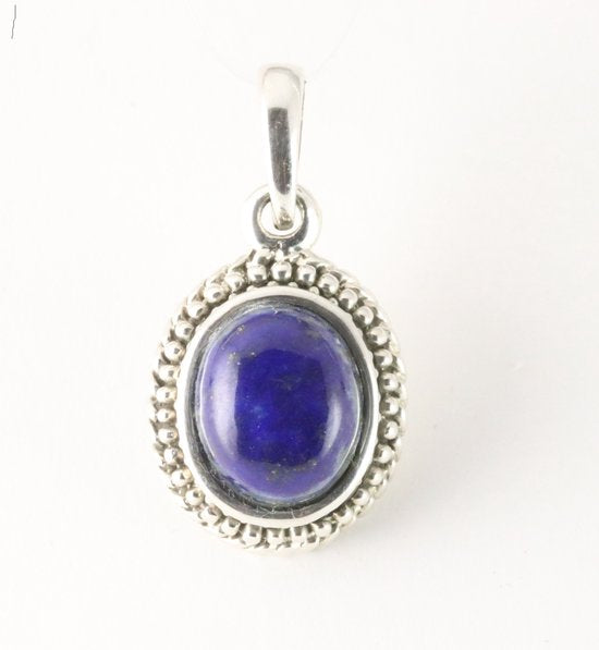 Fijne bewerkte zilveren hanger met lapis lazuli afbeelding 1