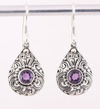 Opengewerkte zilveren oorbellen met amethist afbeelding 1