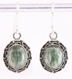 Bewerkte zilveren oorbellen met serafiniet afbeelding 1