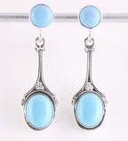 Bewerkte zilveren oorstekers met amazone turkoois afbeelding 1