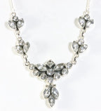 Zilveren collier met bergkristal stenen afbeelding 1