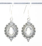 Fijne bewerkte zilveren oorbellen met bergkristal afbeelding 1