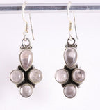 Zilveren oorbellen met rozenkwarts afbeelding 1