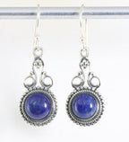 Bewerkte zilveren oorbellen met lapis lazuli afbeelding 1