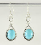 Geknoopte zilveren oorbellen met Arizona turkoois afbeelding 1