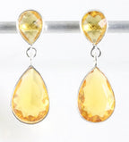 Zilveren oorstekers met citrien afbeelding 1