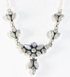 Zilveren collier met regenboog maansteen afbeelding 1