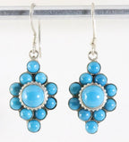 Traditionele bewerkte zilveren oorbellen met blauwe turkoois afbeelding 1