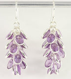 Trosvormige zilveren oorbellen met amethist afbeelding 1