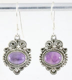 Bewerkte zilveren oorbellen met amethist afbeelding 1