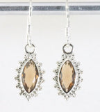 Fijne bewerkte zilveren oorbellen met rookkwarts afbeelding 1