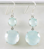 Zilveren oorbellen met chrysopraas chalcedoon afbeelding 1