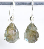Zilveren oorbellen met labradoriet afbeelding 1