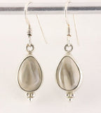 Fijne bewerkte zilveren oorbellen met flint agaat afbeelding 1