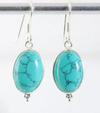 Fijne zilveren oorbellen met turkoois afbeelding 1