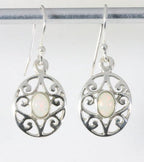 Fijne opengewerkte zilveren oorbellen met Ethiopische opaal afbeelding 1