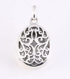 Fijn ovaal opengewerkt zilveren medaillon afbeelding 1