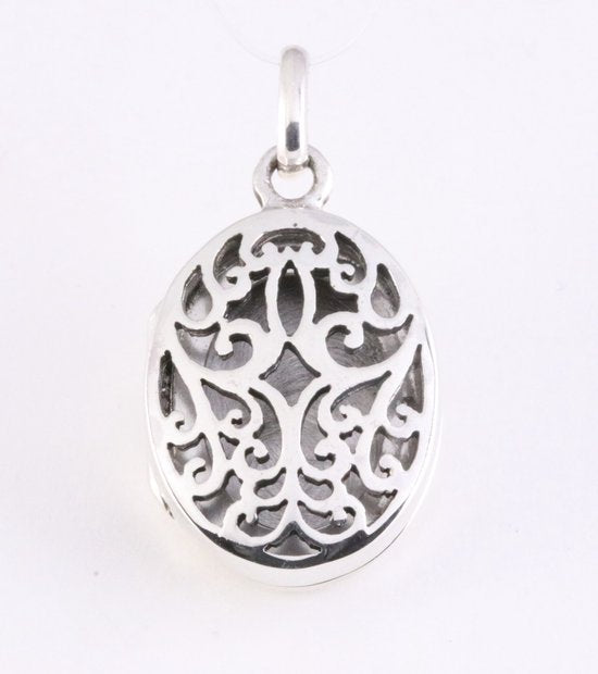 Fijn ovaal opengewerkt zilveren medaillon afbeelding 1
