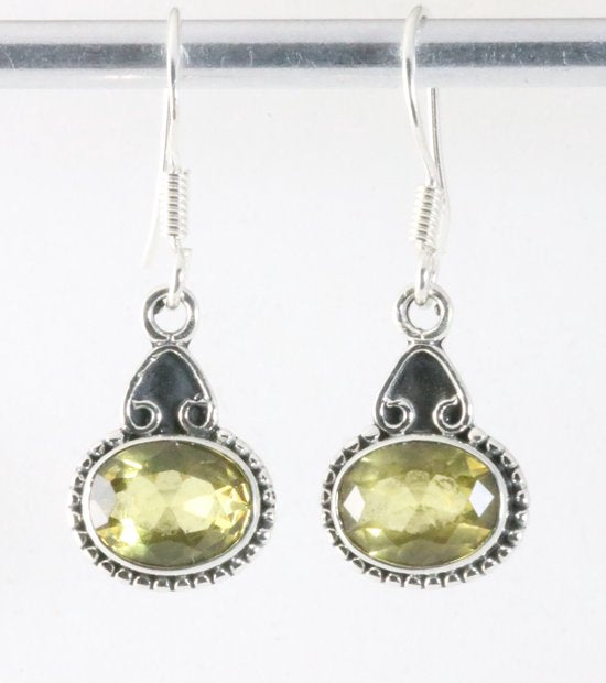 Fijne bewerkte zilveren oorbellen met citrien afbeelding 1