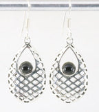 Opengewerkte zilveren oorbellen met onyx afbeelding 1