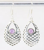 Opengewerkte zilveren oorbellen met amethist afbeelding 1