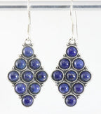 Bewerkte zilveren oorbellen met lapis lazuli afbeelding 1