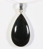 Druppelvormige zilveren hanger met onyx afbeelding 1