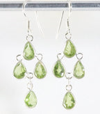 Fijne zilveren oorbellen met peridoot afbeelding 1