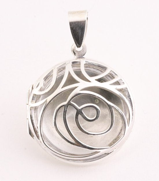 Rond opengewerkt zilveren medaillon afbeelding 1