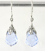 Bewerkte zilveren oorbellen met aquamarijn afbeelding 1