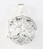 Rond zilveren medaillon met levensboom afbeelding 1