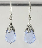 Bewerkte zilveren oorbellen met aquamarijn afbeelding 4