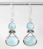 Zilveren oorbellen met larimar afbeelding 1