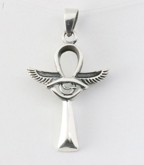 Bewerkte zilveren ankh hanger afbeelding 1