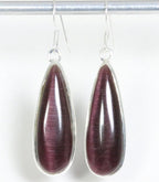 Lange zilveren oorbellen met zwarte opaal afbeelding 1