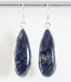 Lange zilveren oorbellen met sodaliet afbeelding 1