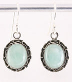 Bewerkte zilveren oorbellen met amazoniet afbeelding 1