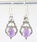 Opengewerkte zilveren oorbellen met amethist afbeelding 1