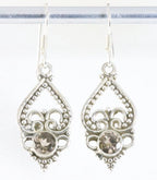 Fijne opengewerkte zilveren oorbellen met rookkwarts afbeelding 1