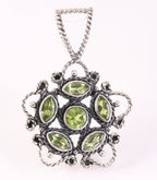 Bewerkte zilveren hanger met lemonkwarts afbeelding 1