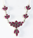 Zilveren collier met robijn stenen afbeelding 1