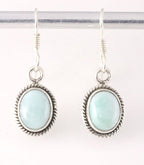 Fijne bewerkte zilveren oorbellen met larimar afbeelding 1