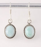 Fijne bewerkte zilveren oorbellen met larimar afbeelding 5