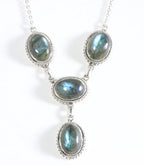 Bewerkte zilveren ketting met labradoriet afbeelding 1