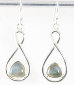 Opengewerkte zilveren oorbellen met labradoriet afbeelding 1