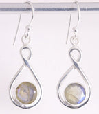 Opengewerkte zilveren oorbellen met labradoriet afbeelding 1