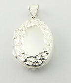 Gehamerd zilveren medaillon voor twee foto's afbeelding 1