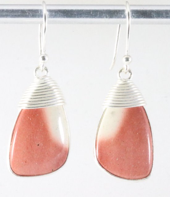 Zilveren oorbellen met mookaiet afbeelding 1