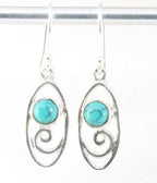 Fijne opengewerkte zilveren oorbellen met turkoois afbeelding 1