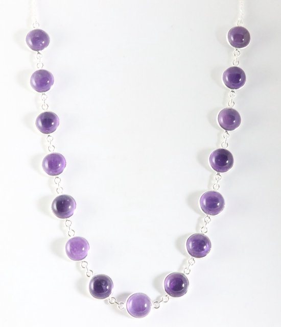 Zilveren collier met amethist afbeelding 1